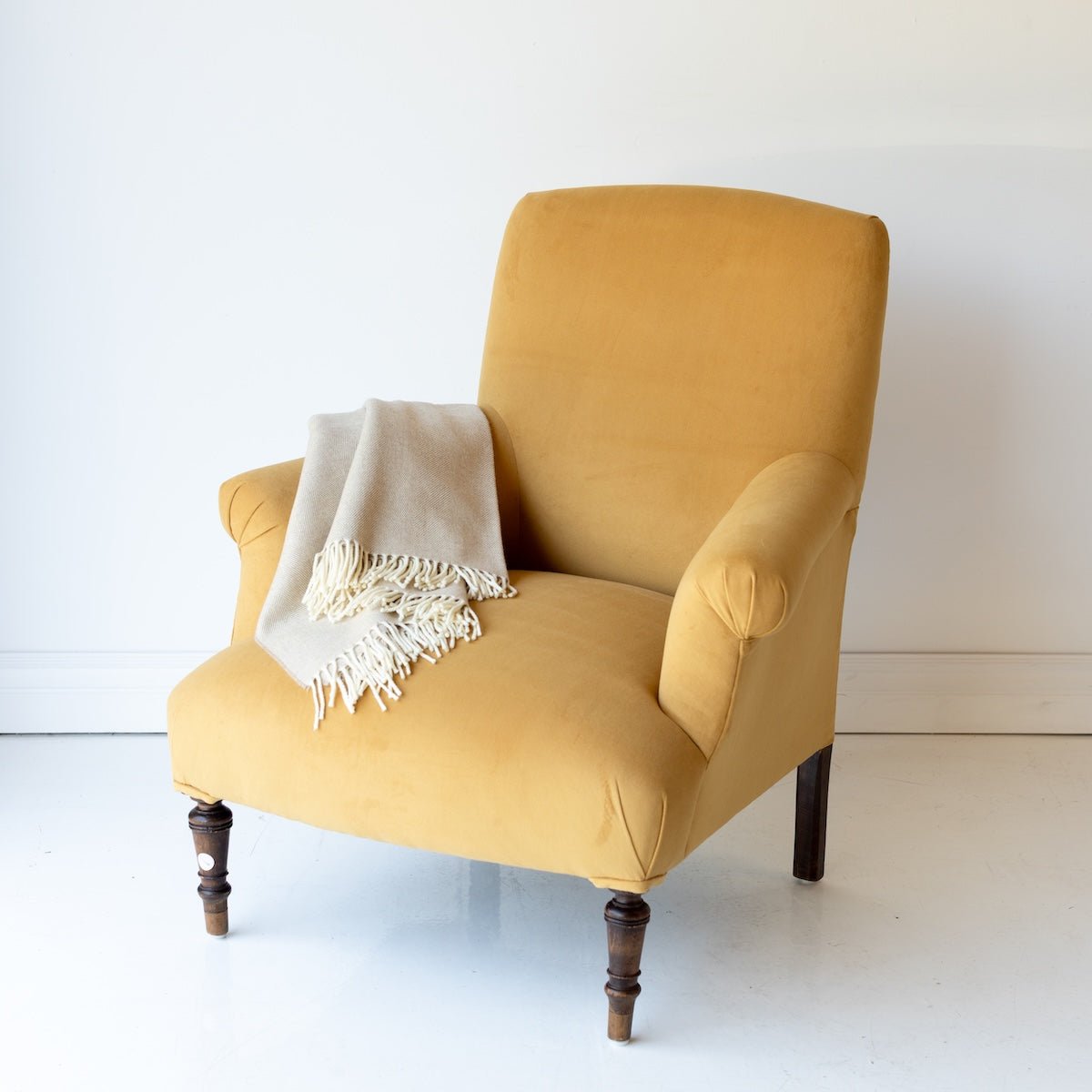 Velvet Napoleon III Arm Chair - elsie green - furniture