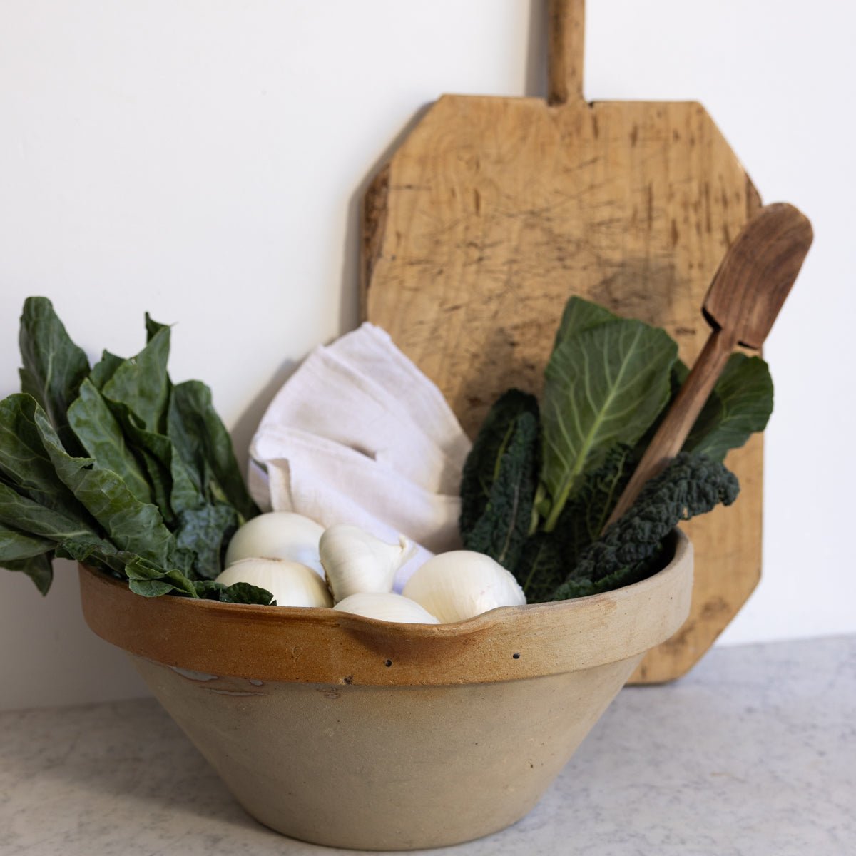 Very Large Antique Tian with Wood Spoon - elsie green - the french kitchen