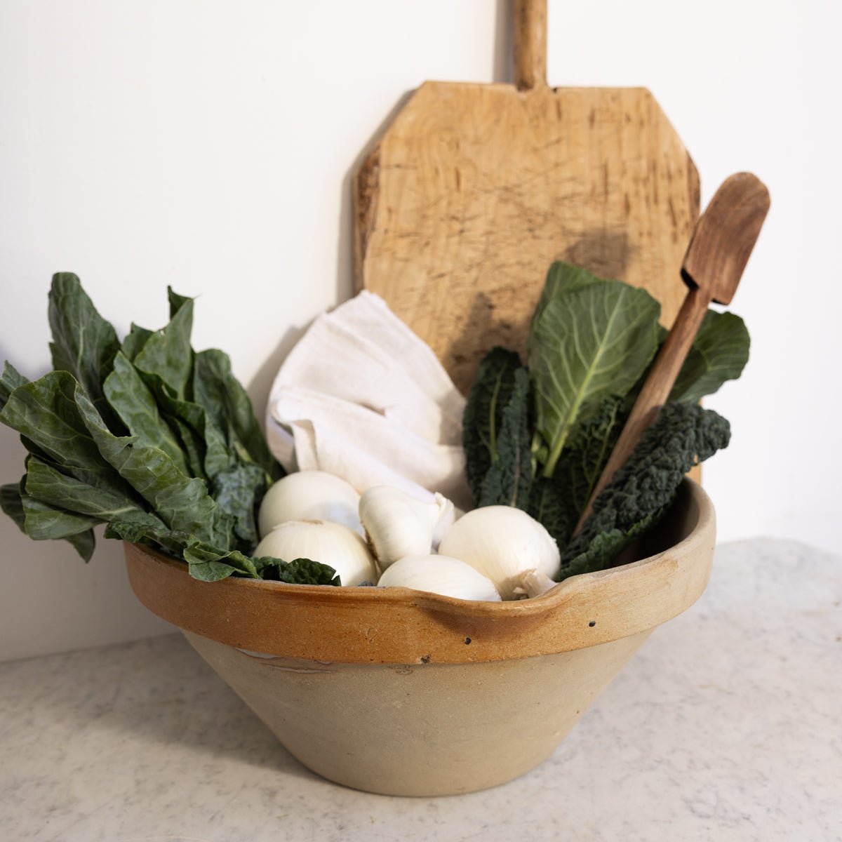 Very Large Antique Tian with Wood Spoon - elsie green - the french kitchen