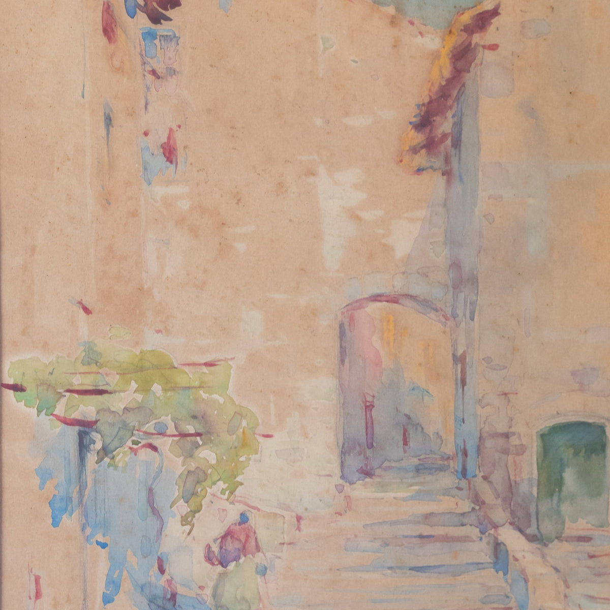 Village Archway Watercolor Painting - elsie green - art