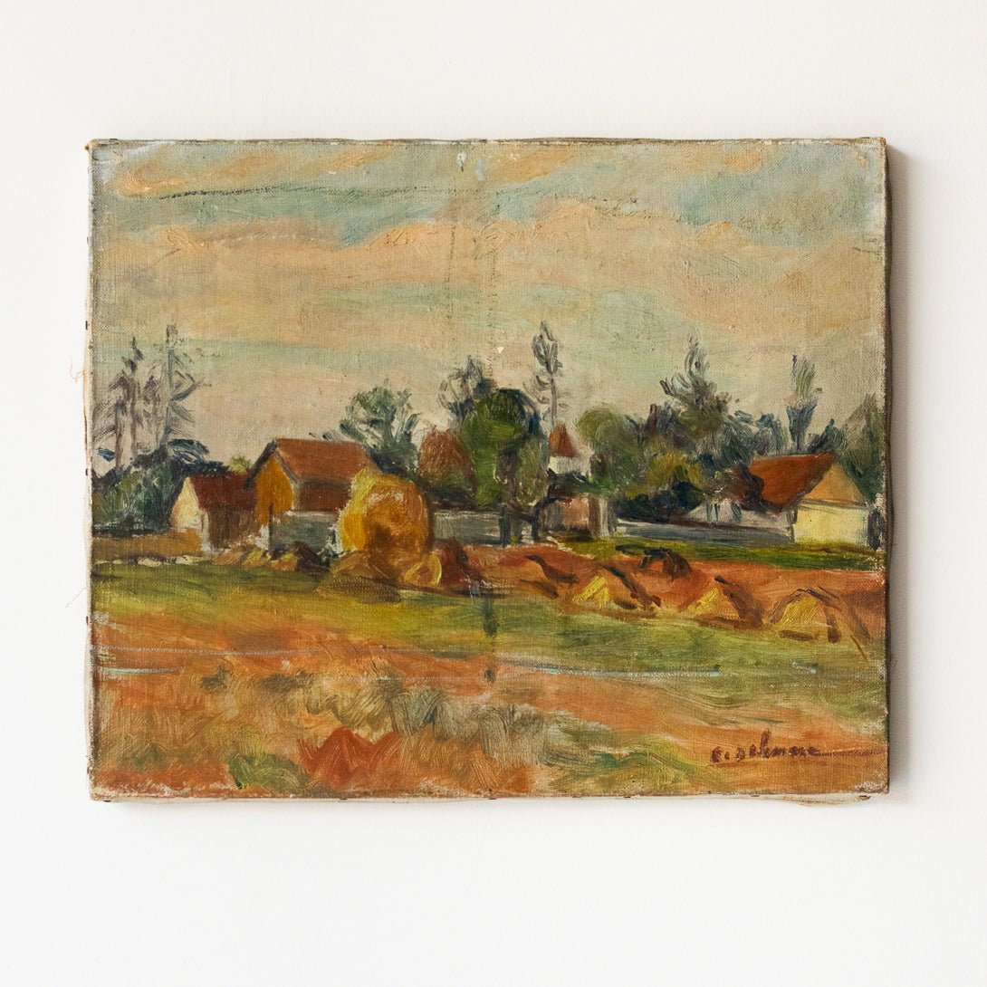 Village At Sunrise Oil Painting - elsie green - Art