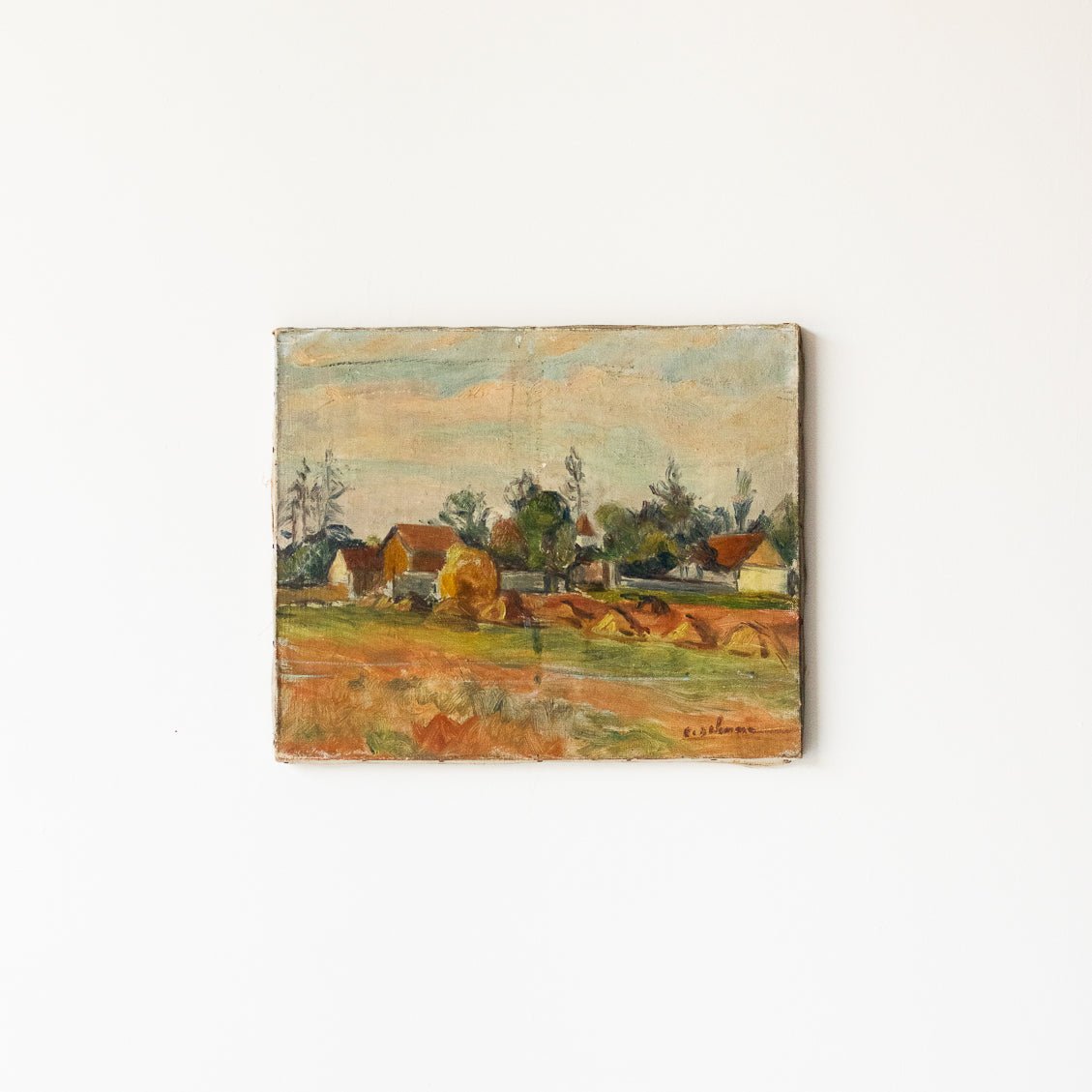Village At Sunrise Oil Painting - elsie green - Art