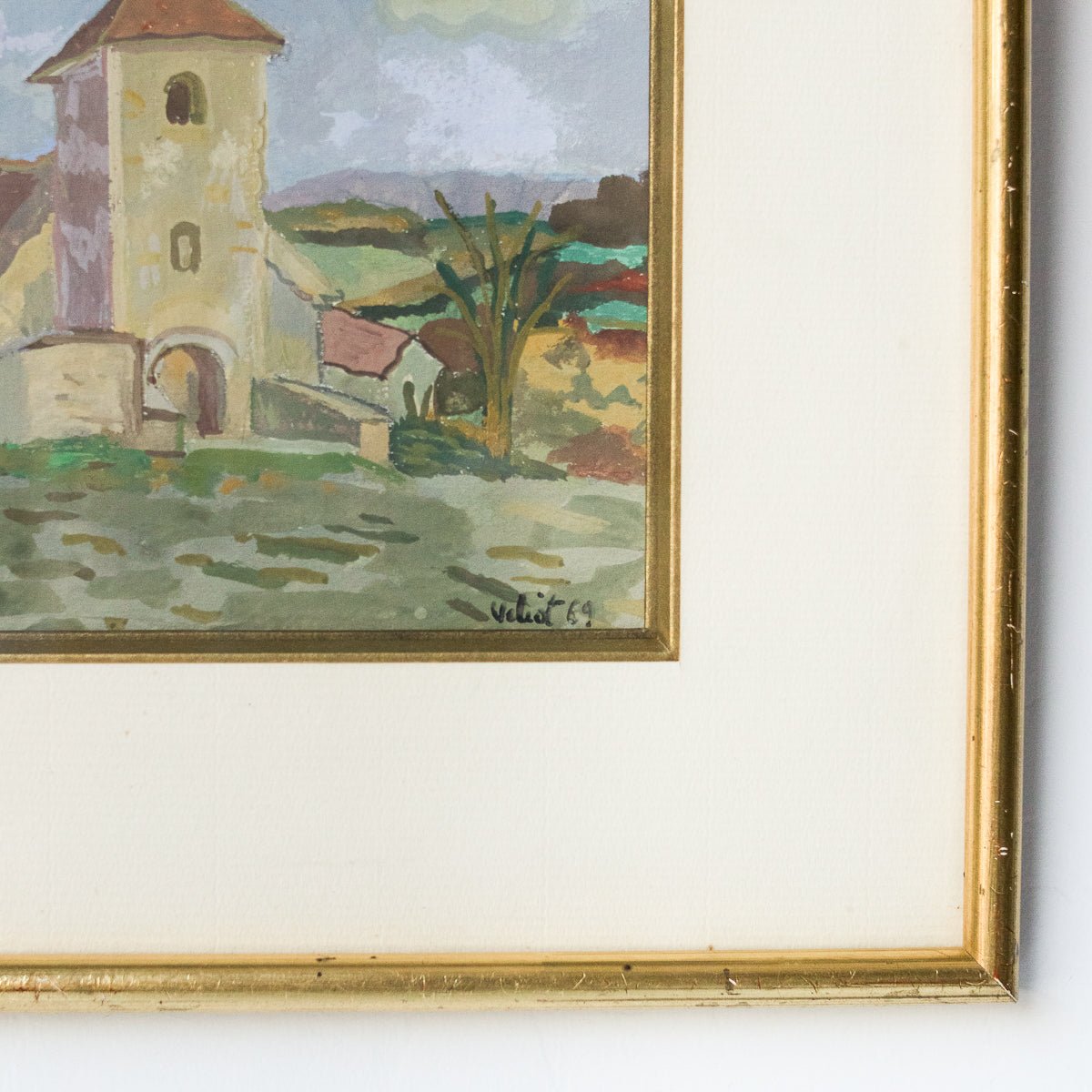 Village Chapel Watercolor | Dated 1969 - elsie green - Art