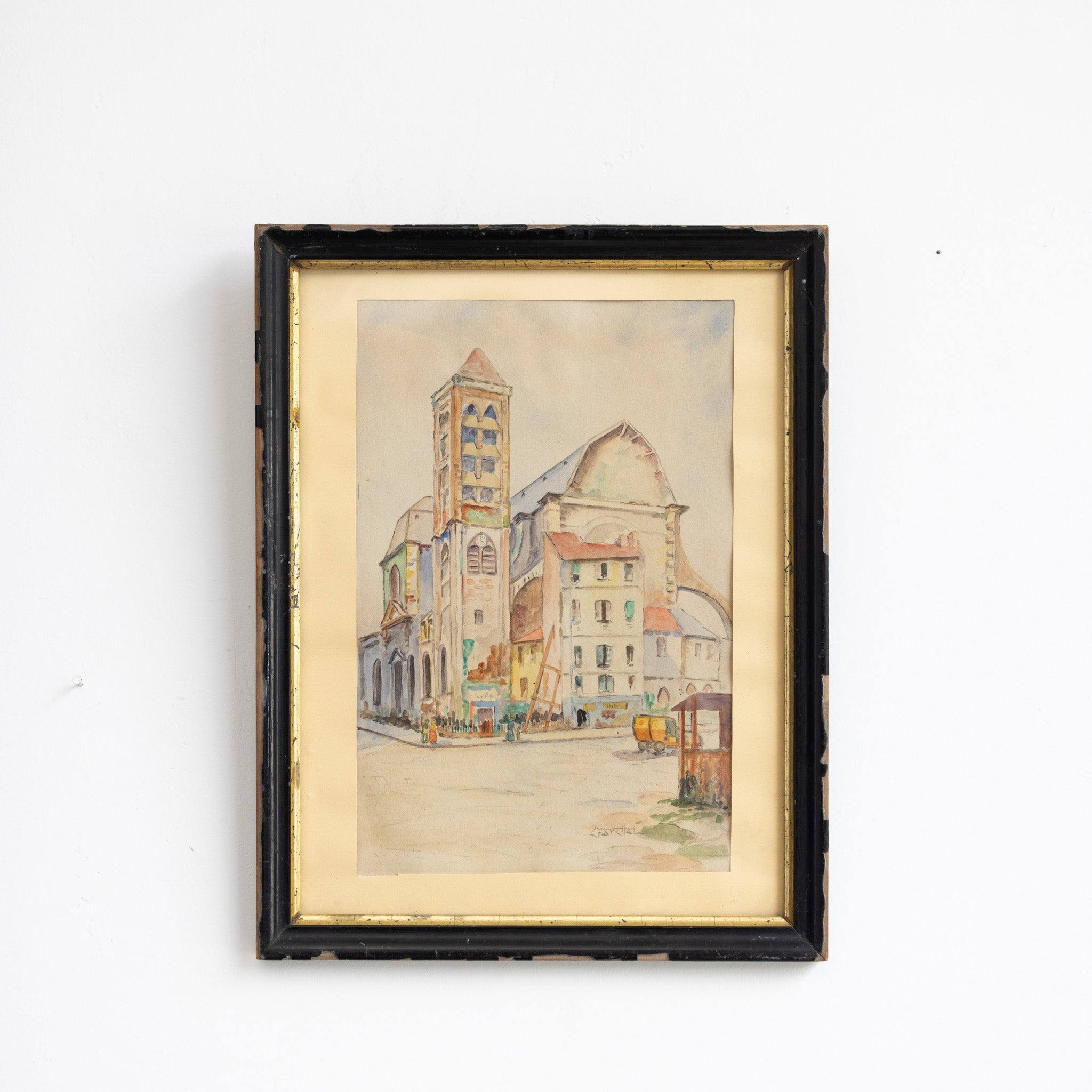 Village Scene Watercolor Painting - elsie green - art