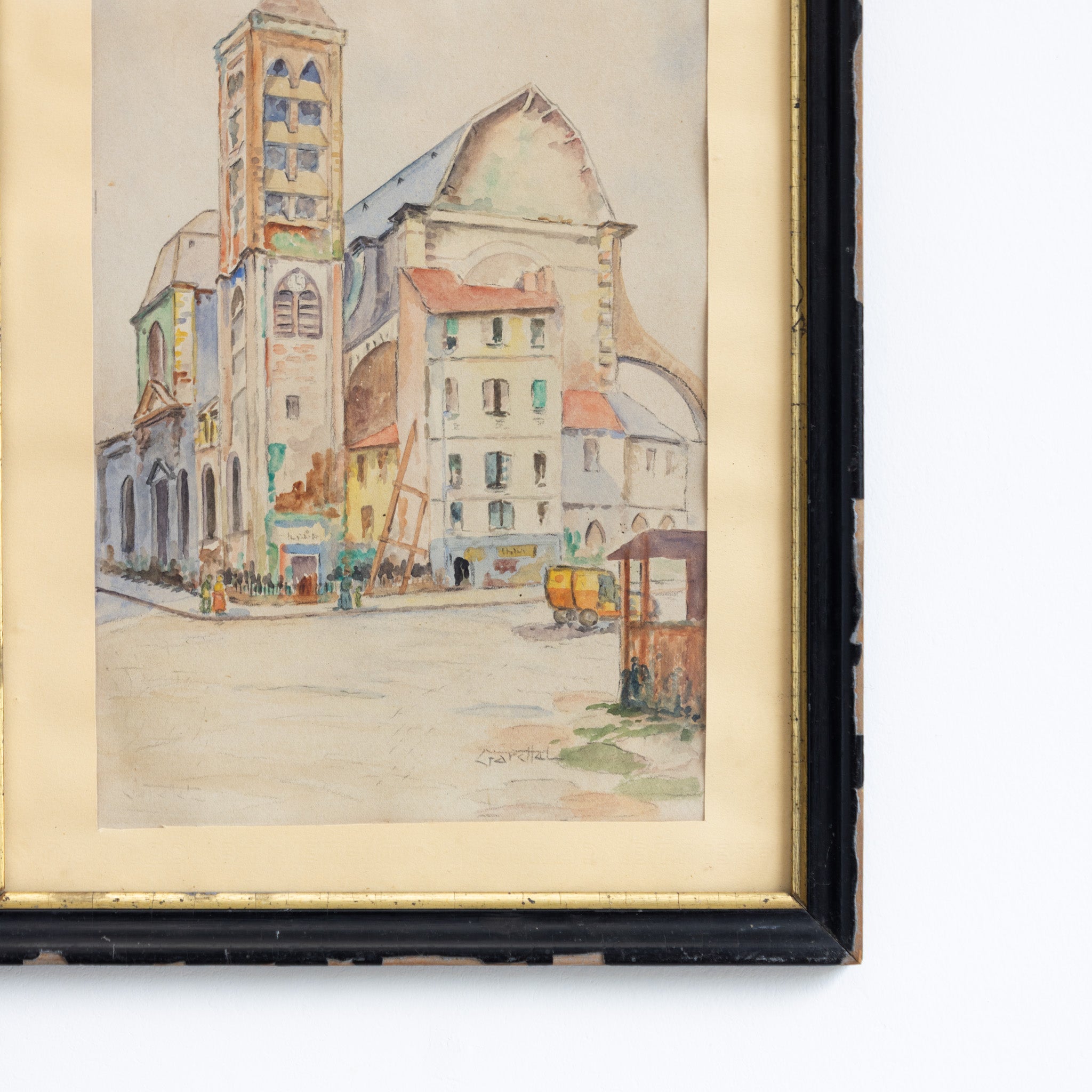 Village Scene Watercolor Painting - elsie green - art
