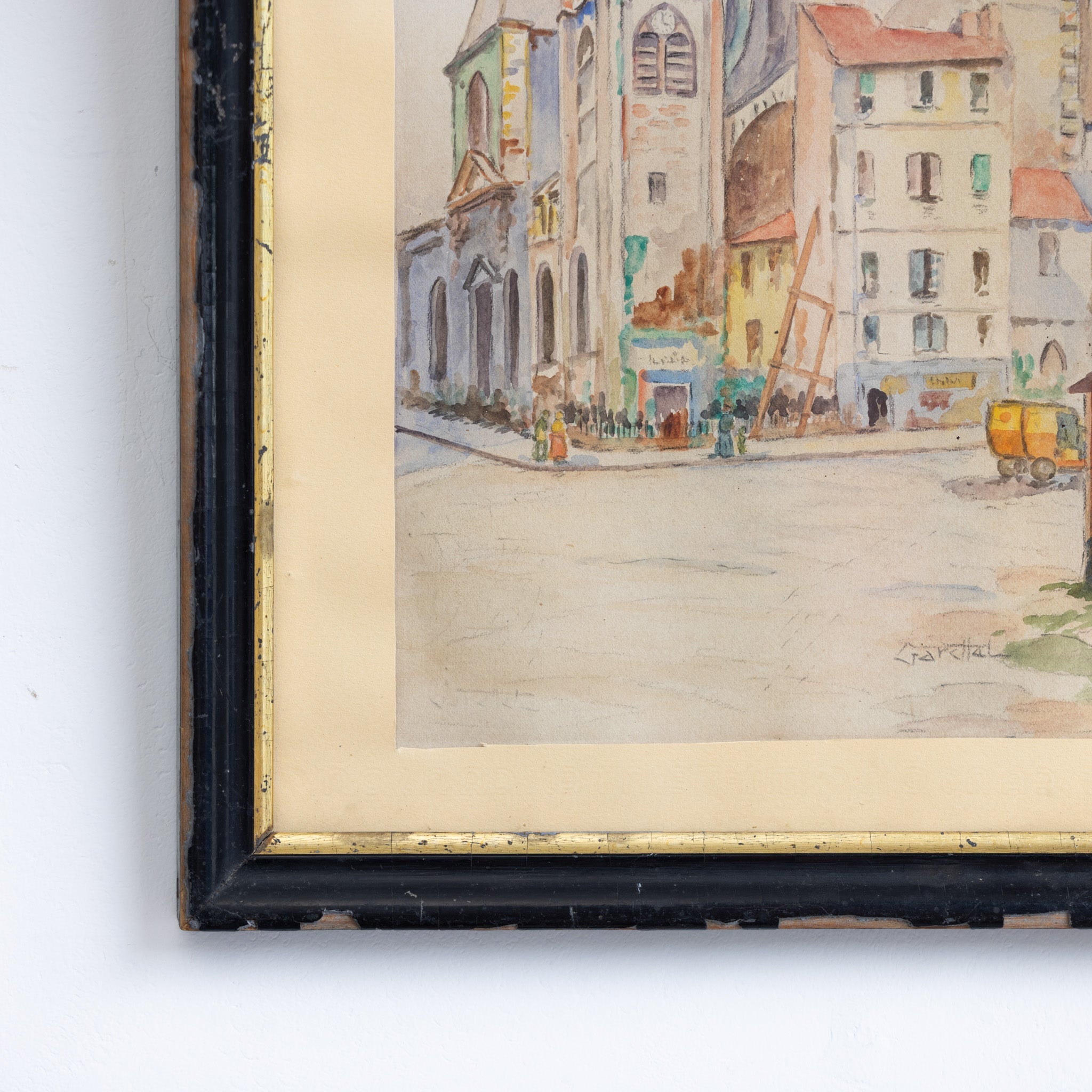 Village Scene Watercolor Painting - elsie green - art