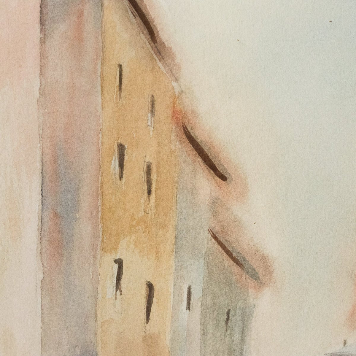 Village With Canal Watercolor Painting - elsie green - Art
