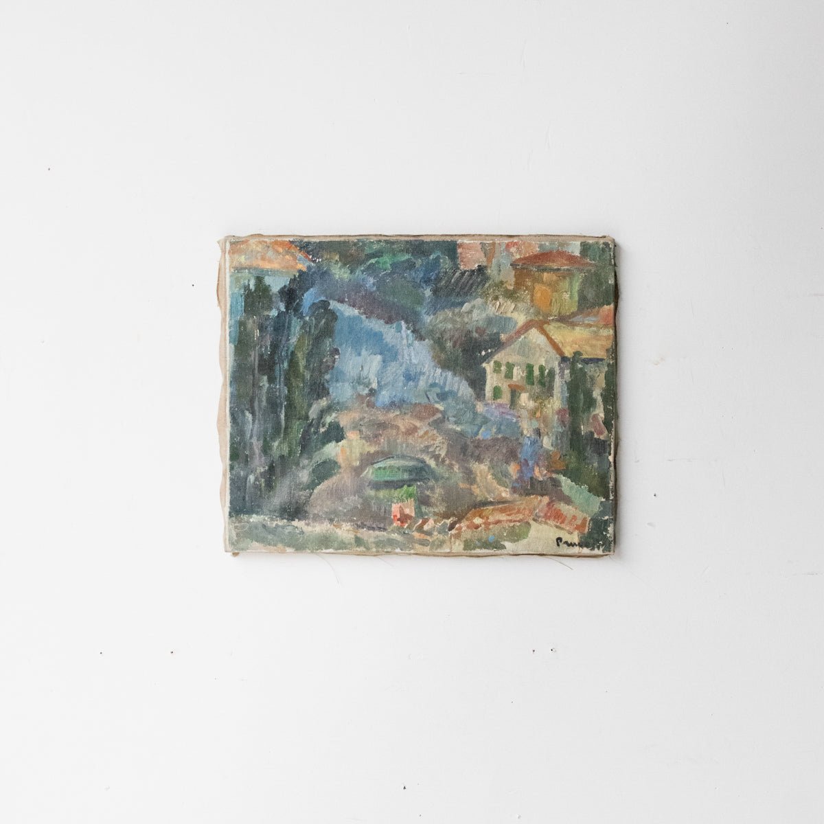 Village With Laurel Trees Oil Painting | Pierre Pruvost - elsie green - Art