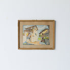 Village with Tile Roofs Watercolor Painting - elsie green - art