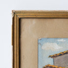 Village with Tile Roofs Watercolor Painting - elsie green - art