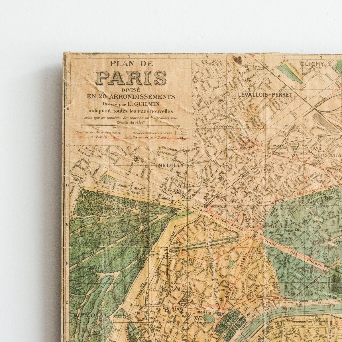 Vintage 1920s Paris Map - elsie green - art