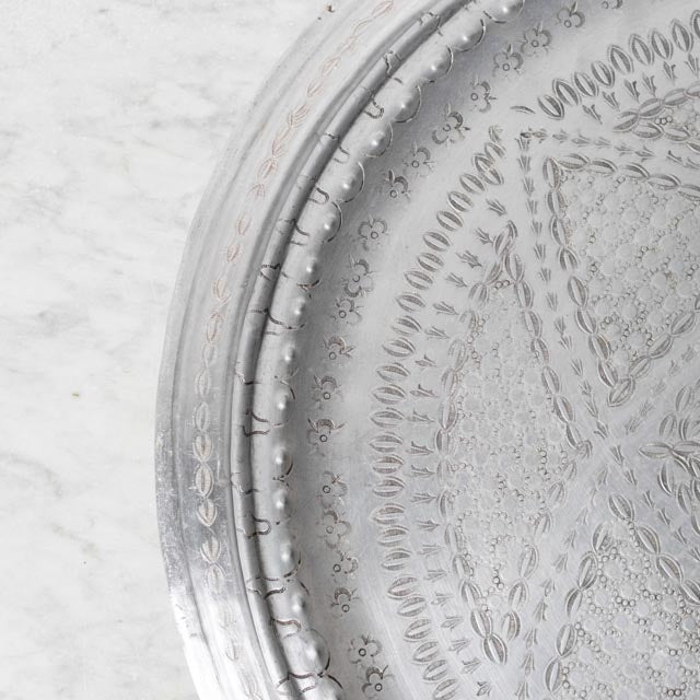 Vintage Aluminum Moroccan Tray - elsie green - French Kitchen