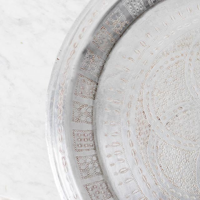 Vintage Aluminum Moroccan Tray - elsie green - French Kitchen