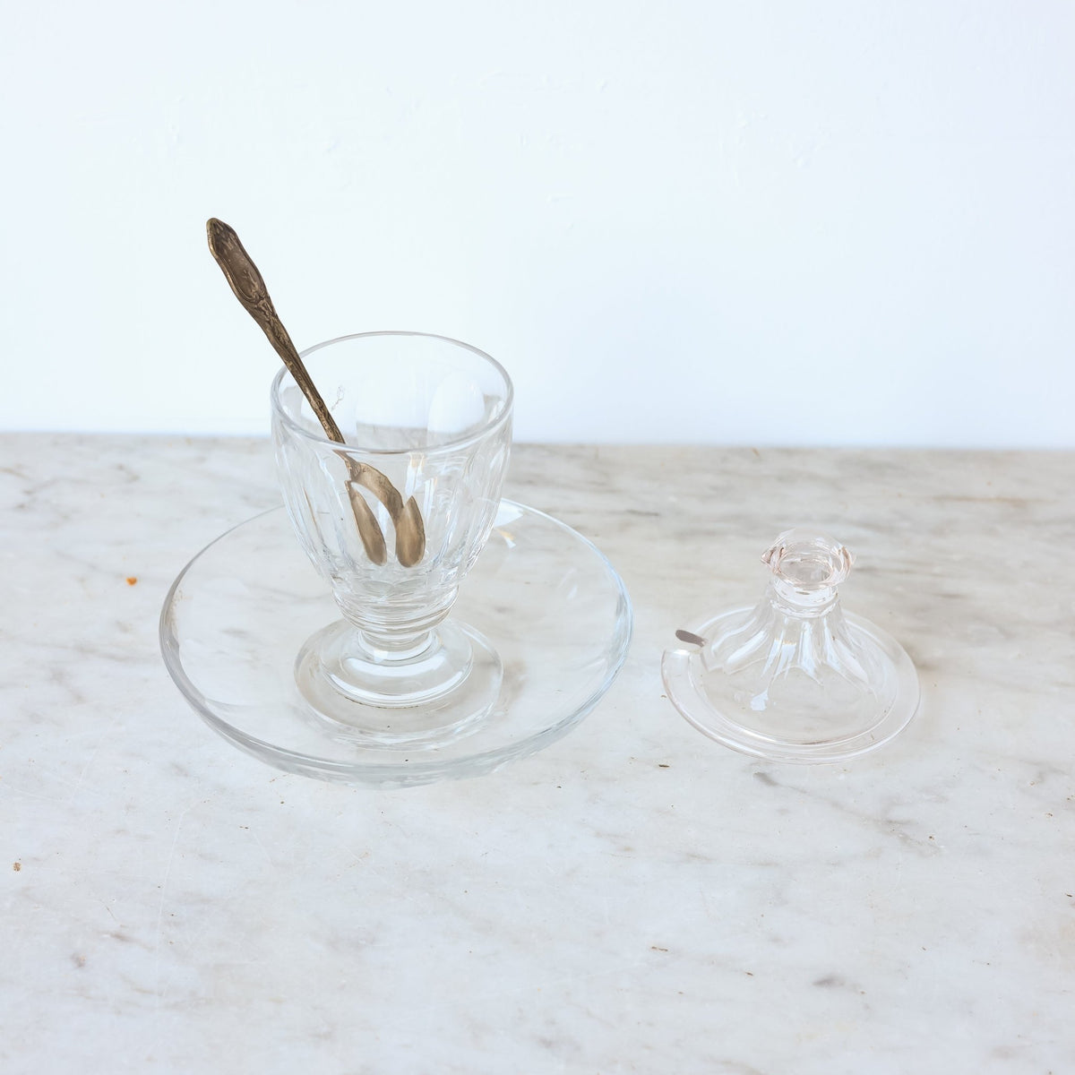 Vintage Baccarat Crystal Mustard Pot - elsie green - the french kitchen