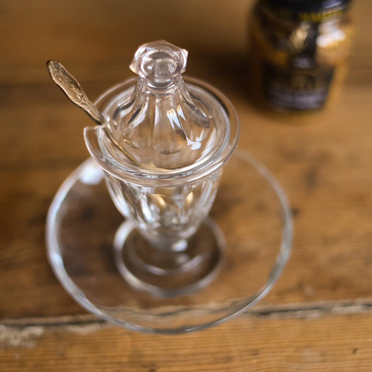 Vintage Baccarat Crystal Mustard Pot - elsie green - the french kitchen