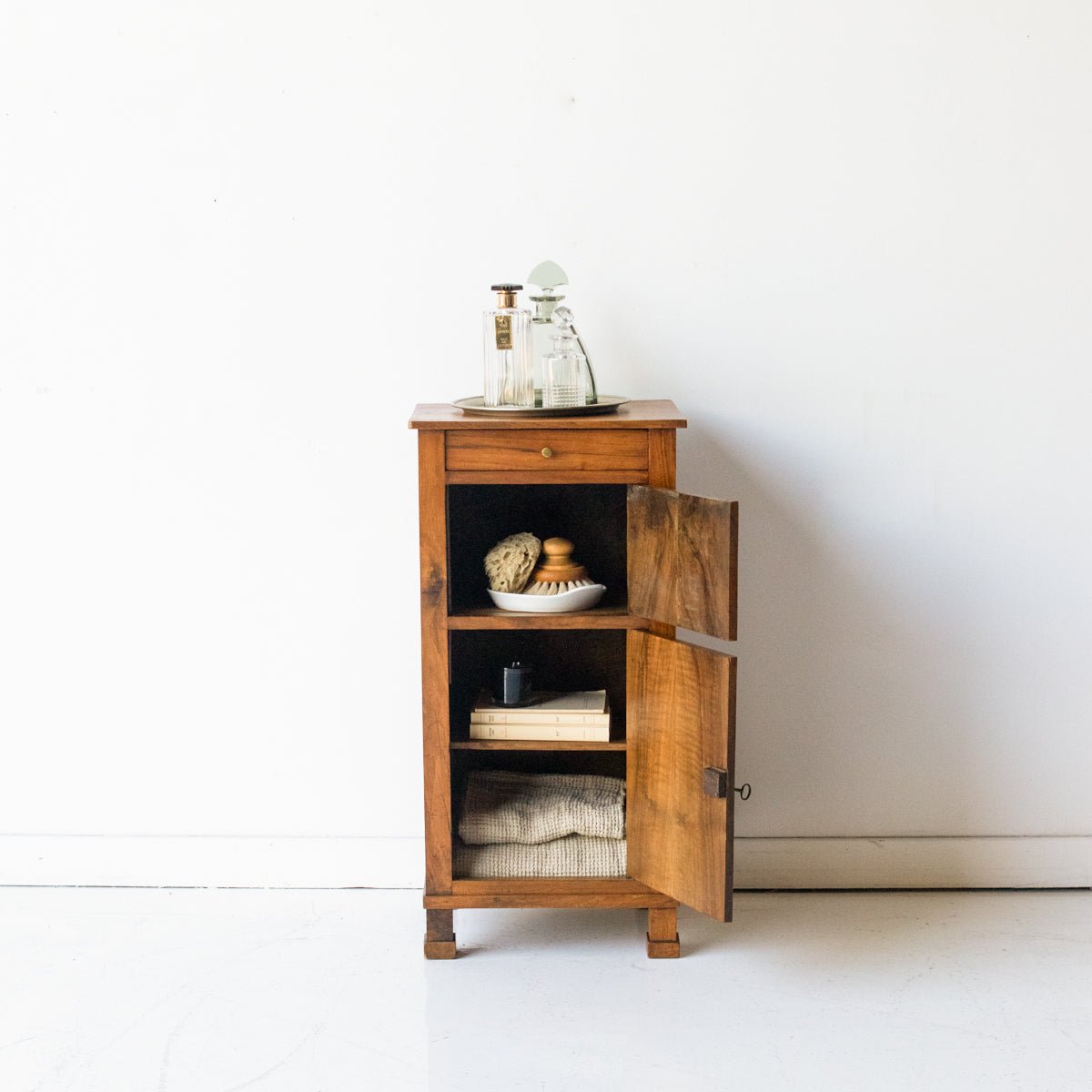 Vintage Bedside Table With Book - Matched Face - elsie green - furniture