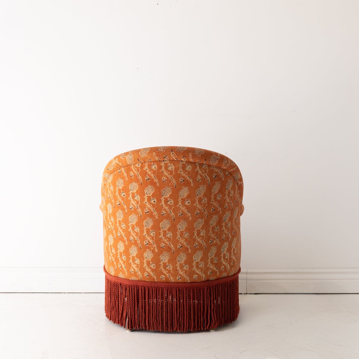 Vintage Block Print Crapaud Chair | Rupa Saffron - elsie green - furniture