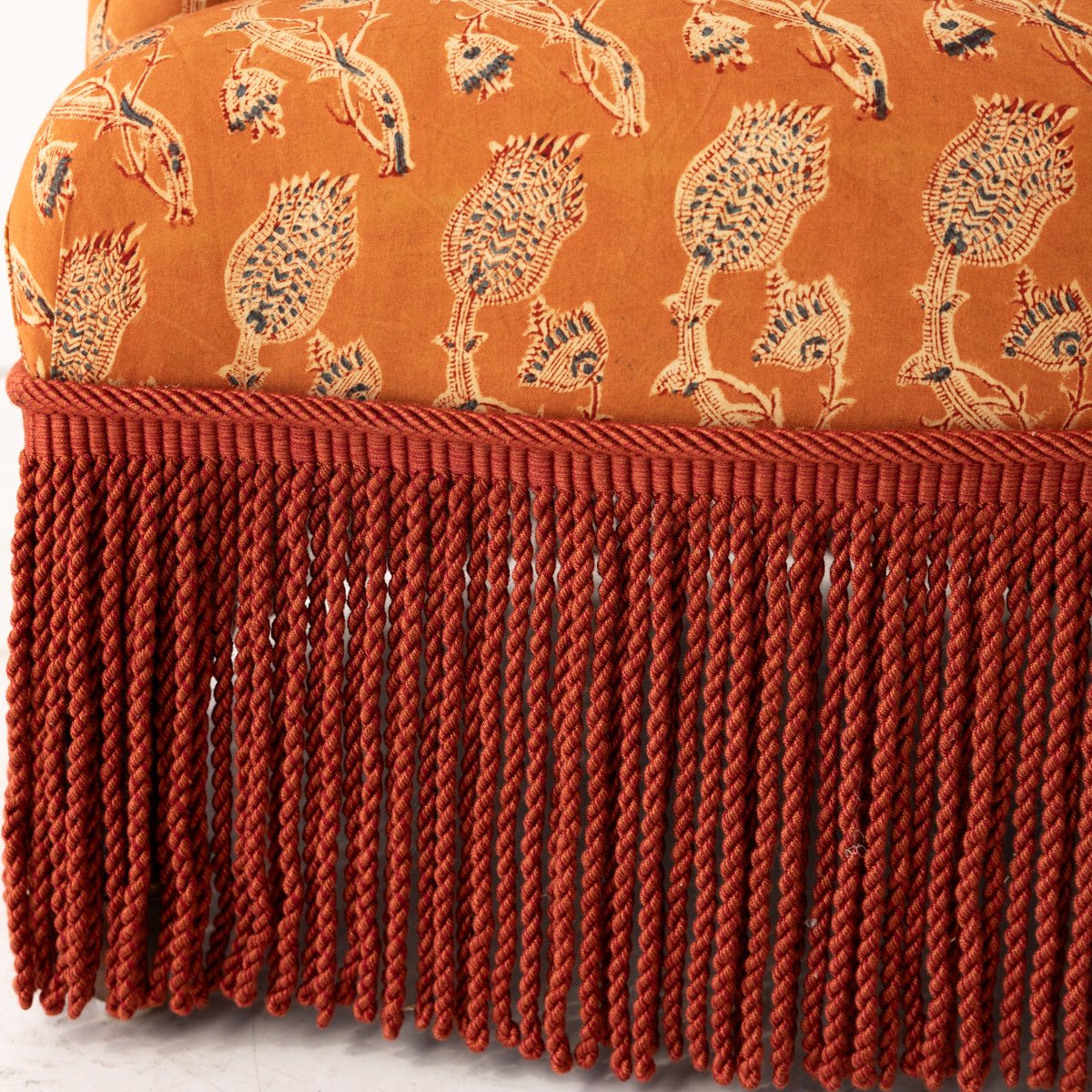 Vintage Block Print Crapaud Chair | Rupa Saffron - elsie green - furniture