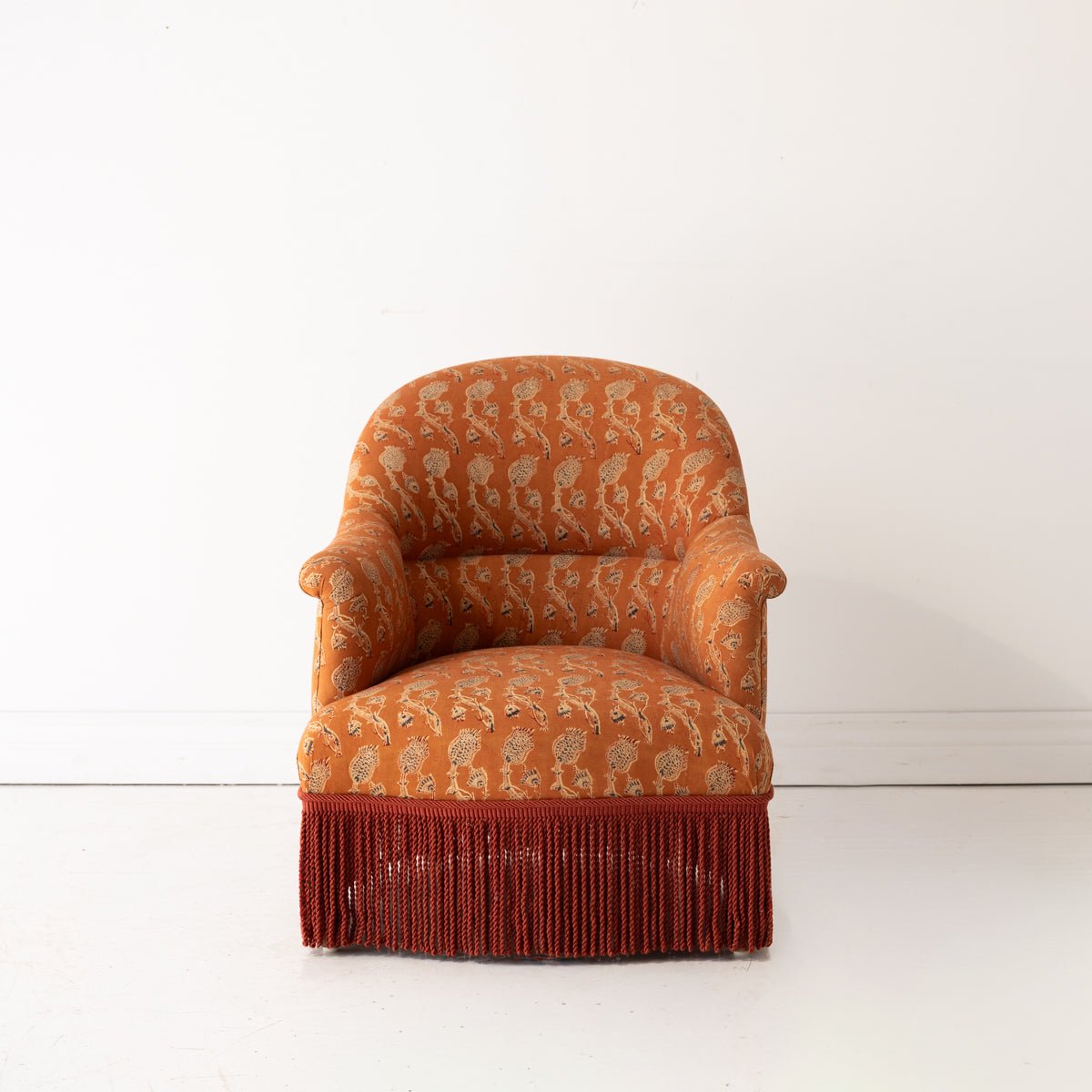 Vintage Block Print Crapaud Chair | Rupa Saffron - elsie green - furniture
