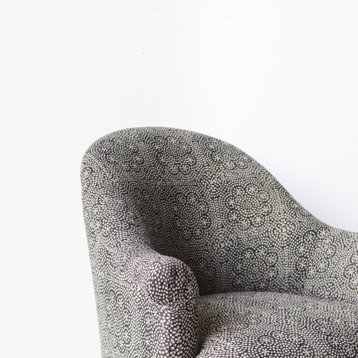 Vintage Block Print Crapaud Chair | Wisteria Noir - elsie green - Furniture