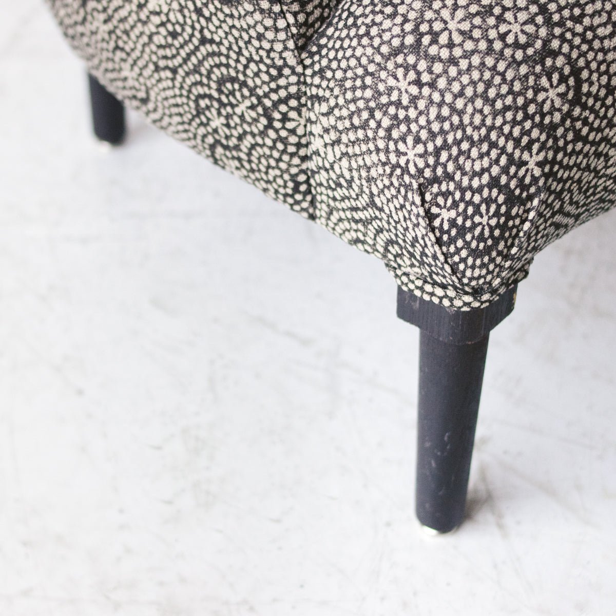 Vintage Block Print Crapaud Chair | Wisteria Noir - elsie green - Furniture