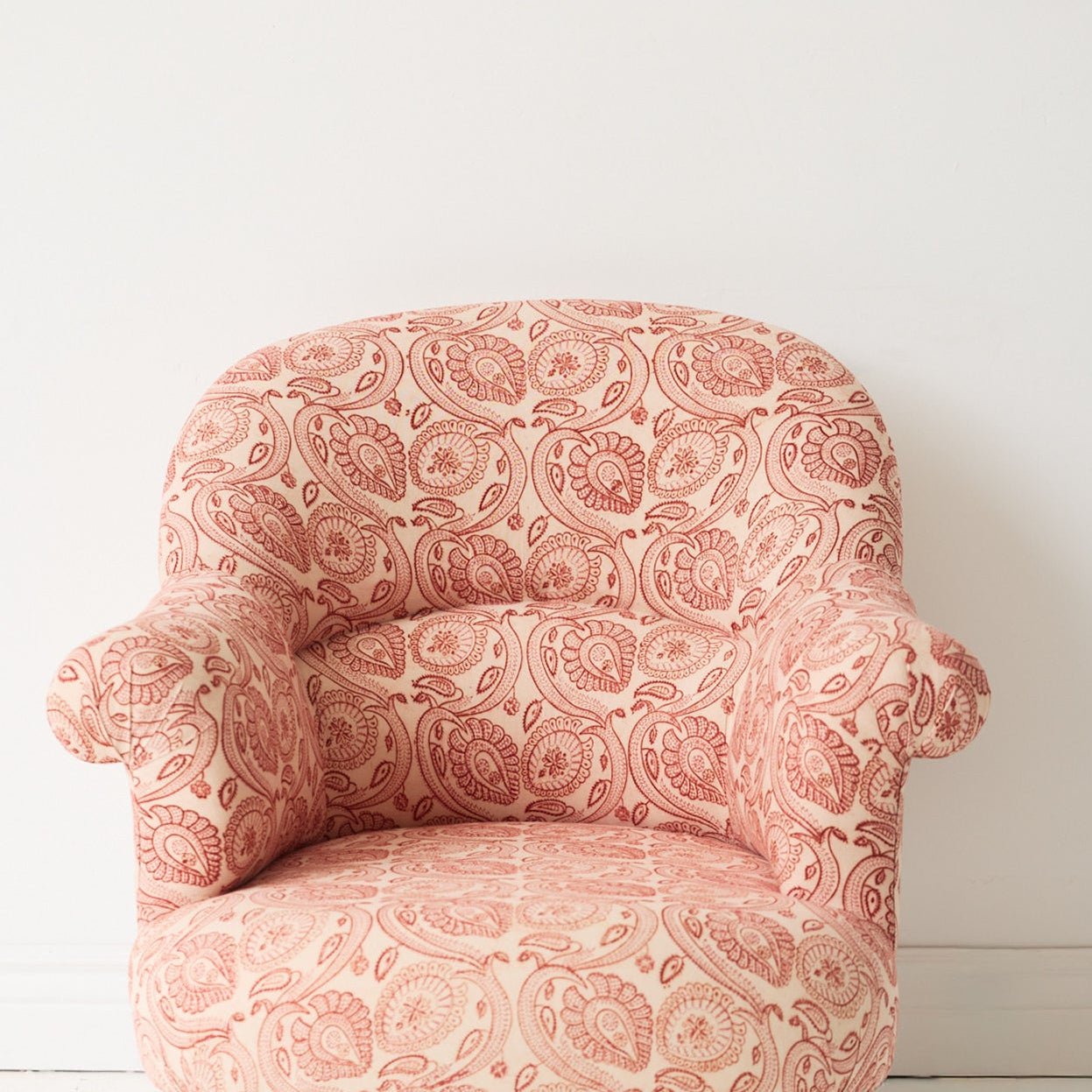 Vintage Block Print Crapaul Chair | Tavi Pink - elsie green - furniture