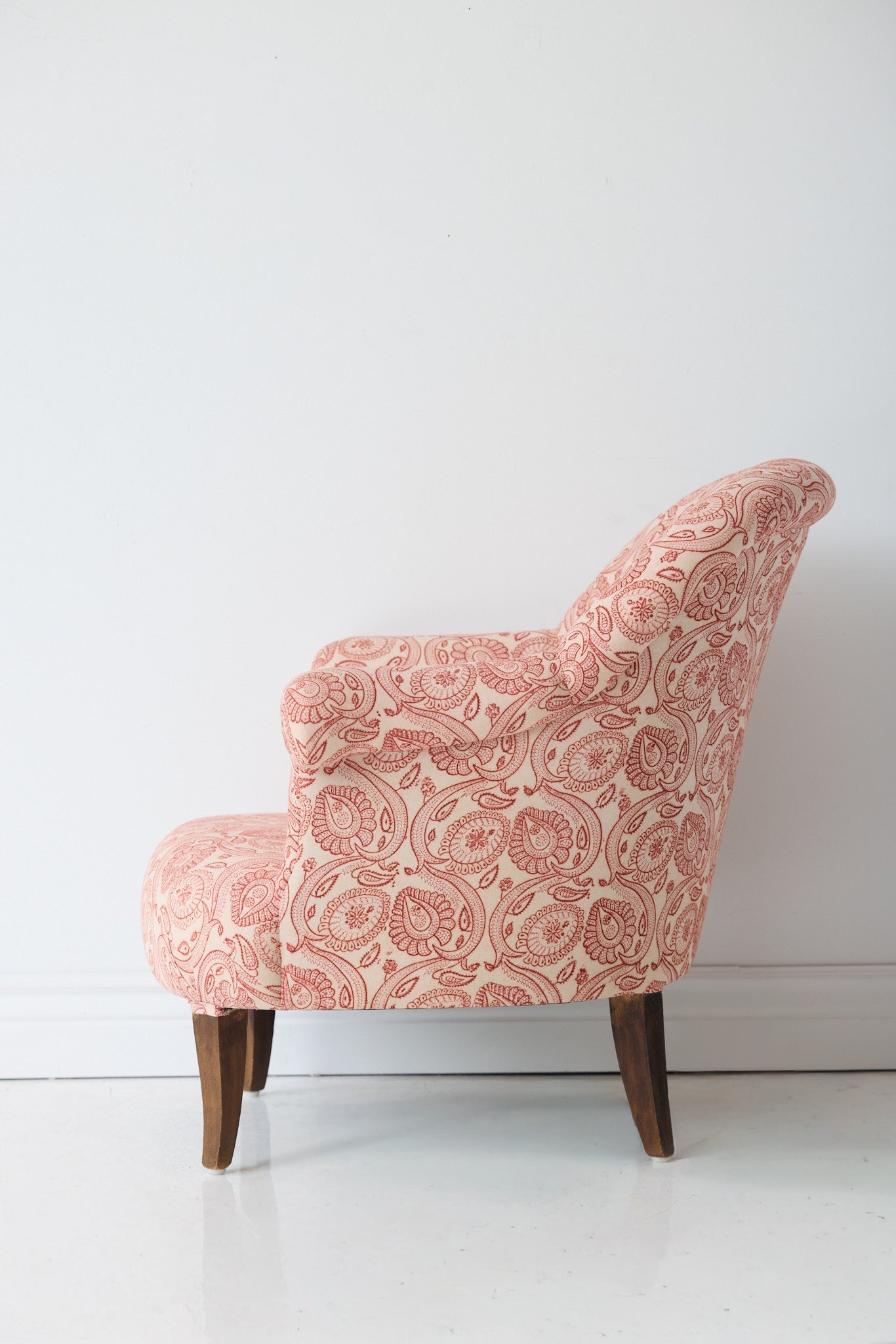 Vintage Block Print Crapaul Chair | Tavi Pink - elsie green - furniture