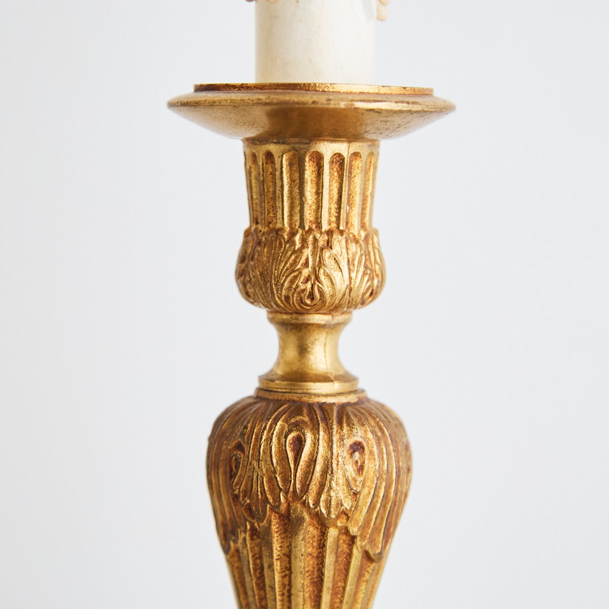 Vintage Brass Candlestick Lamp - elsie green - decor