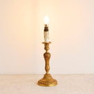 Vintage Brass Candlestick Lamp - elsie green - decor