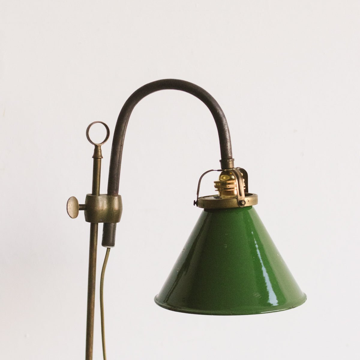 Vintage Brass & Enamel Task Lamp - elsie green - decor