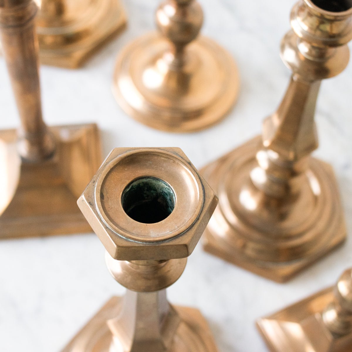 Vintage Coppery Candlestick - elsie green - decor