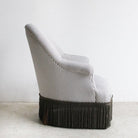 Vintage Crapaud Arm Chair | Ticking Stripe - elsie green - Furniture