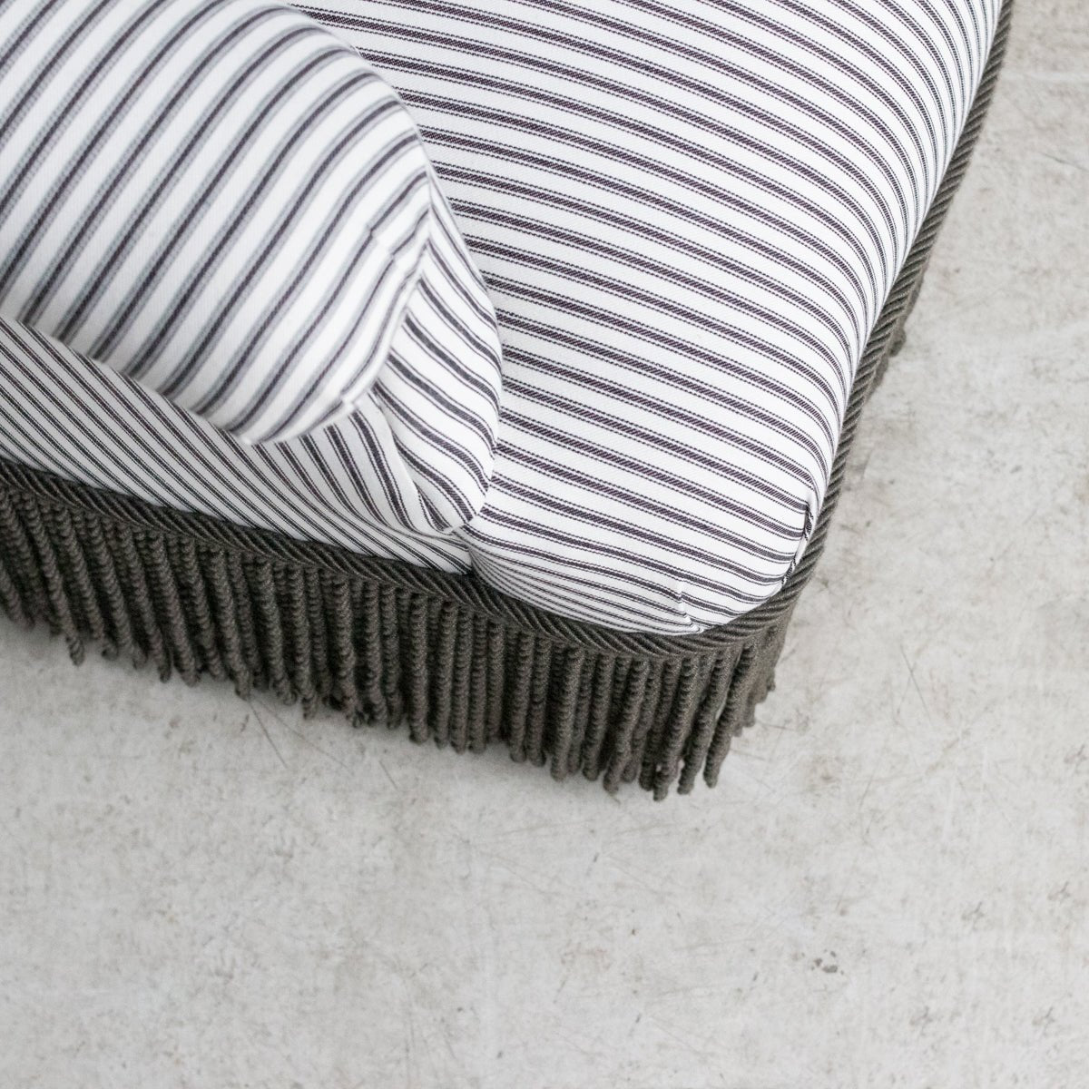 Vintage Crapaud Arm Chair | Ticking Stripe - elsie green - Furniture