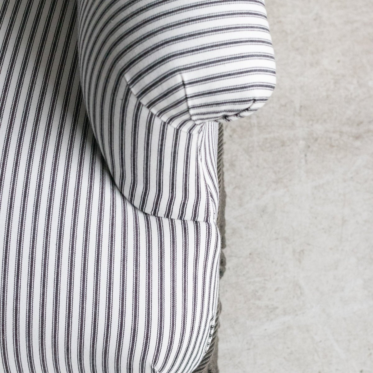 Vintage Crapaud Arm Chair | Ticking Stripe - elsie green - Furniture