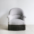 Vintage Crapaud Arm Chair | Ticking Stripe - elsie green - Furniture