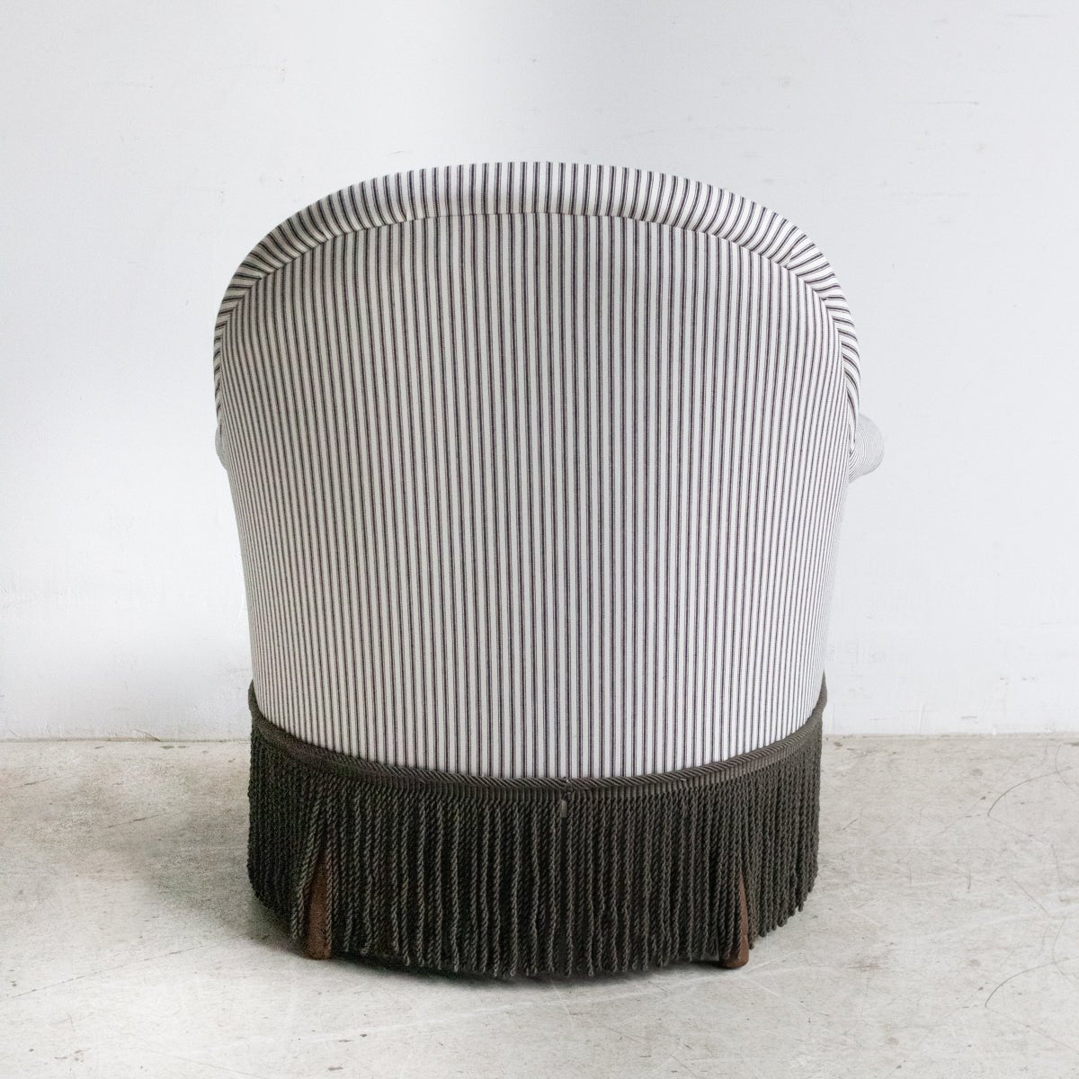 Vintage Crapaud Arm Chair | Ticking Stripe - elsie green - Furniture