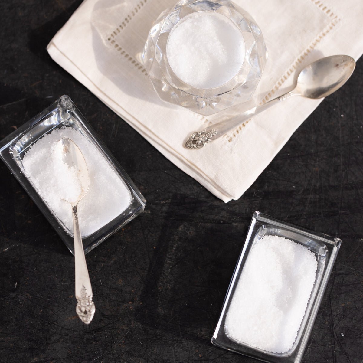Vintage Crystal Salt Cellar - elsie green - the french kitchen