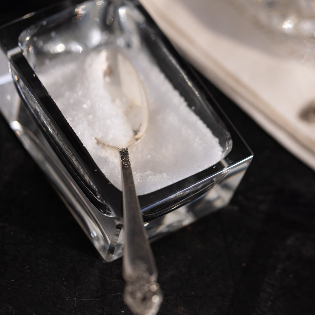 Vintage Crystal Salt Cellar - elsie green - the french kitchen