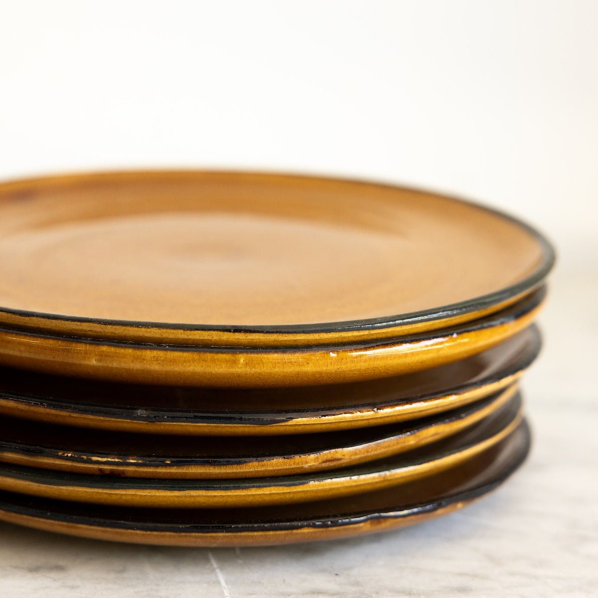 Vintage Dinner Plate with Provencal Glaze Set of 6 - elsie green - The French Kitchen