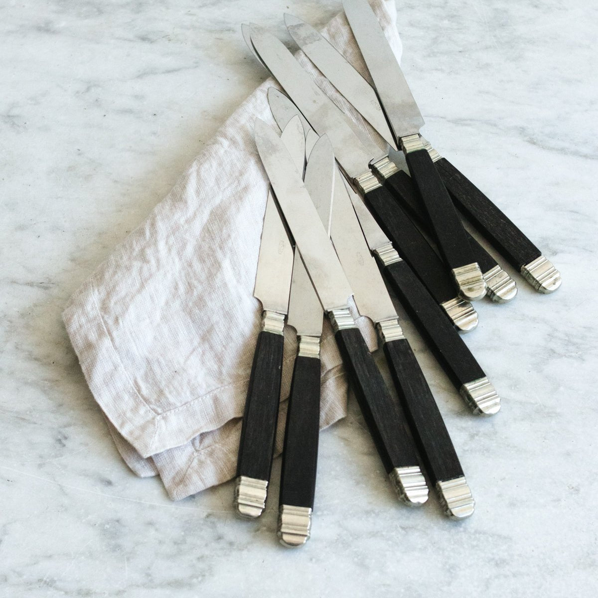 Vintage Ebonized Knife Set of 9 - elsie green - the french kitchen