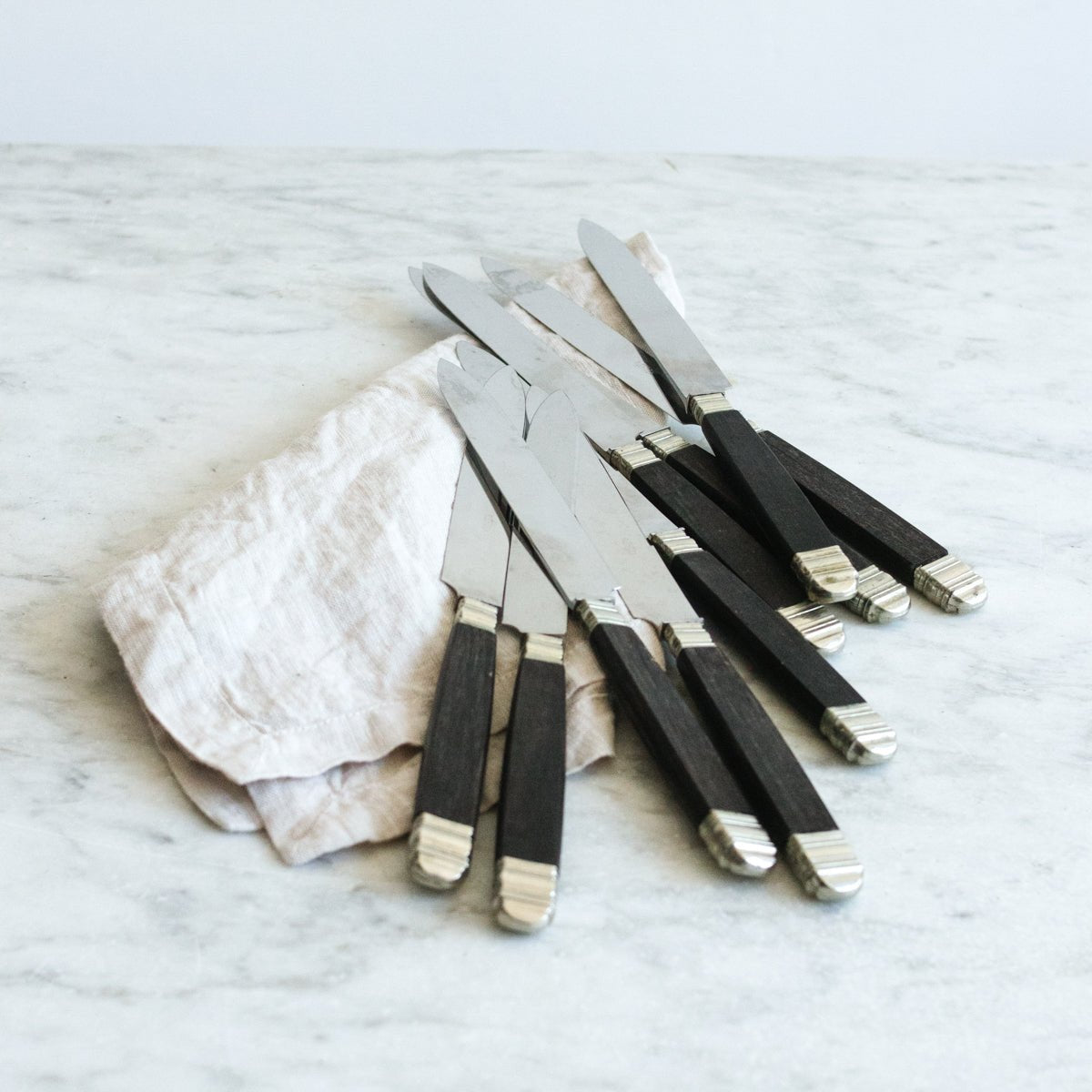 Vintage Ebonized Knife Set of 9 - elsie green - the french kitchen