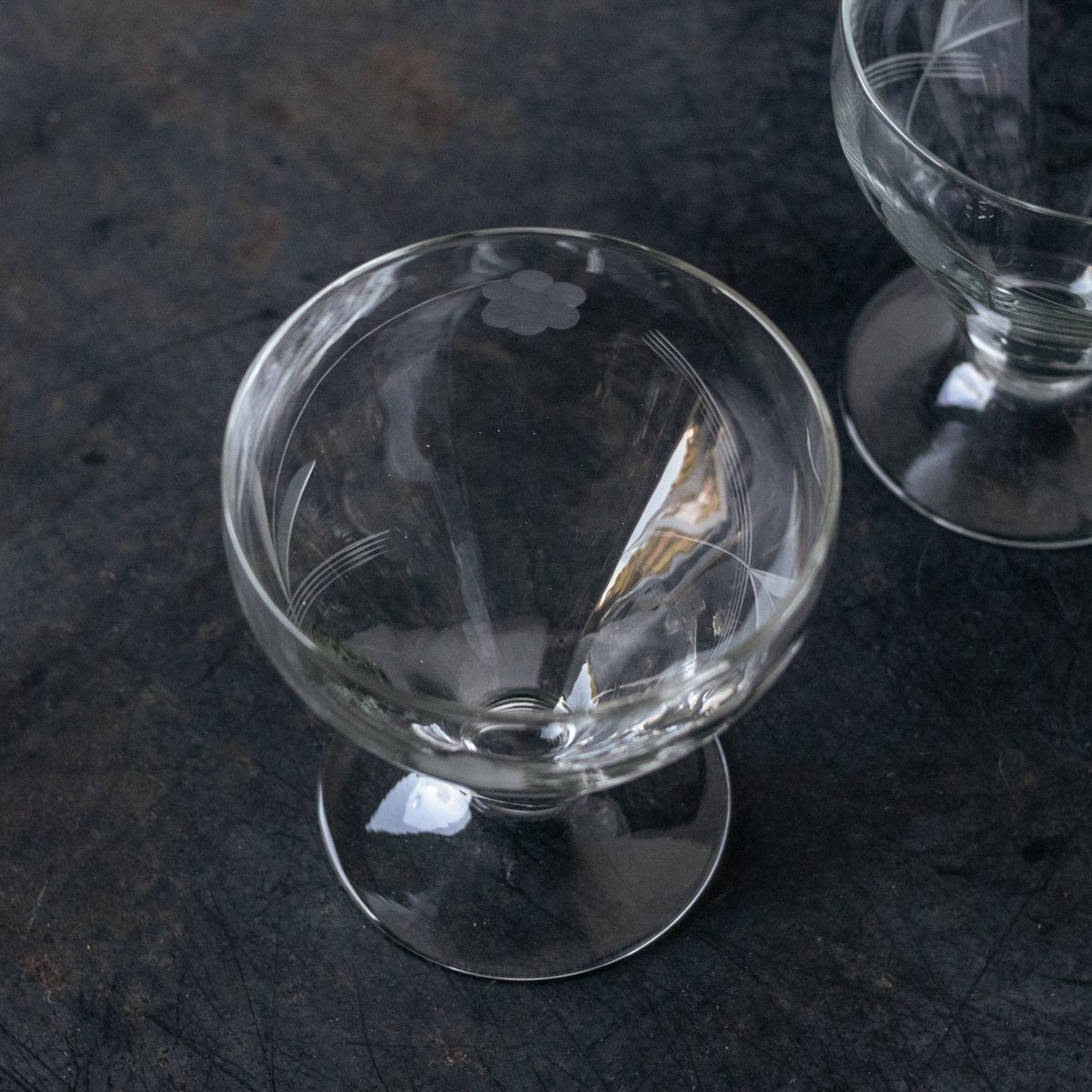 Vintage Etched Coupe Set of 12 - elsie green - the french kitchen