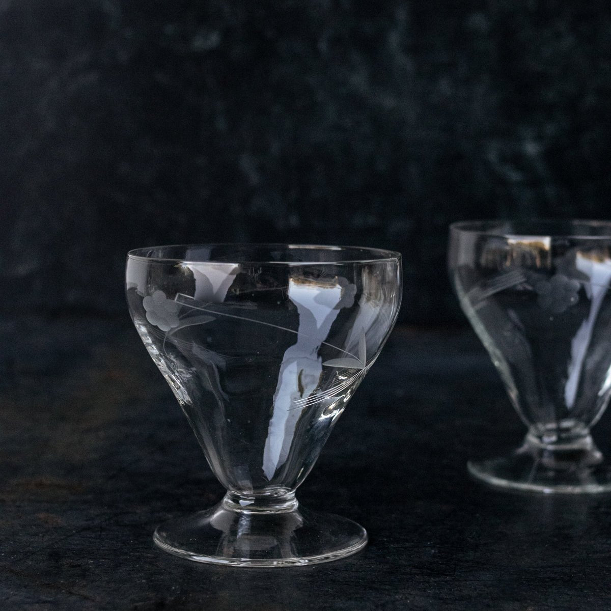 Vintage Etched Coupe Set of 12 - elsie green - the french kitchen