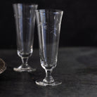 Vintage Etched Flute Set of 14 - elsie green - the french kitchen