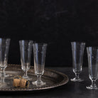 Vintage Etched Flute Set of 14 - elsie green - the french kitchen