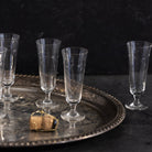 Vintage Etched Flute Set of 14 - elsie green - the french kitchen