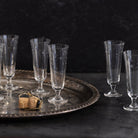 Vintage Etched Flute Set of 14 - elsie green - the french kitchen