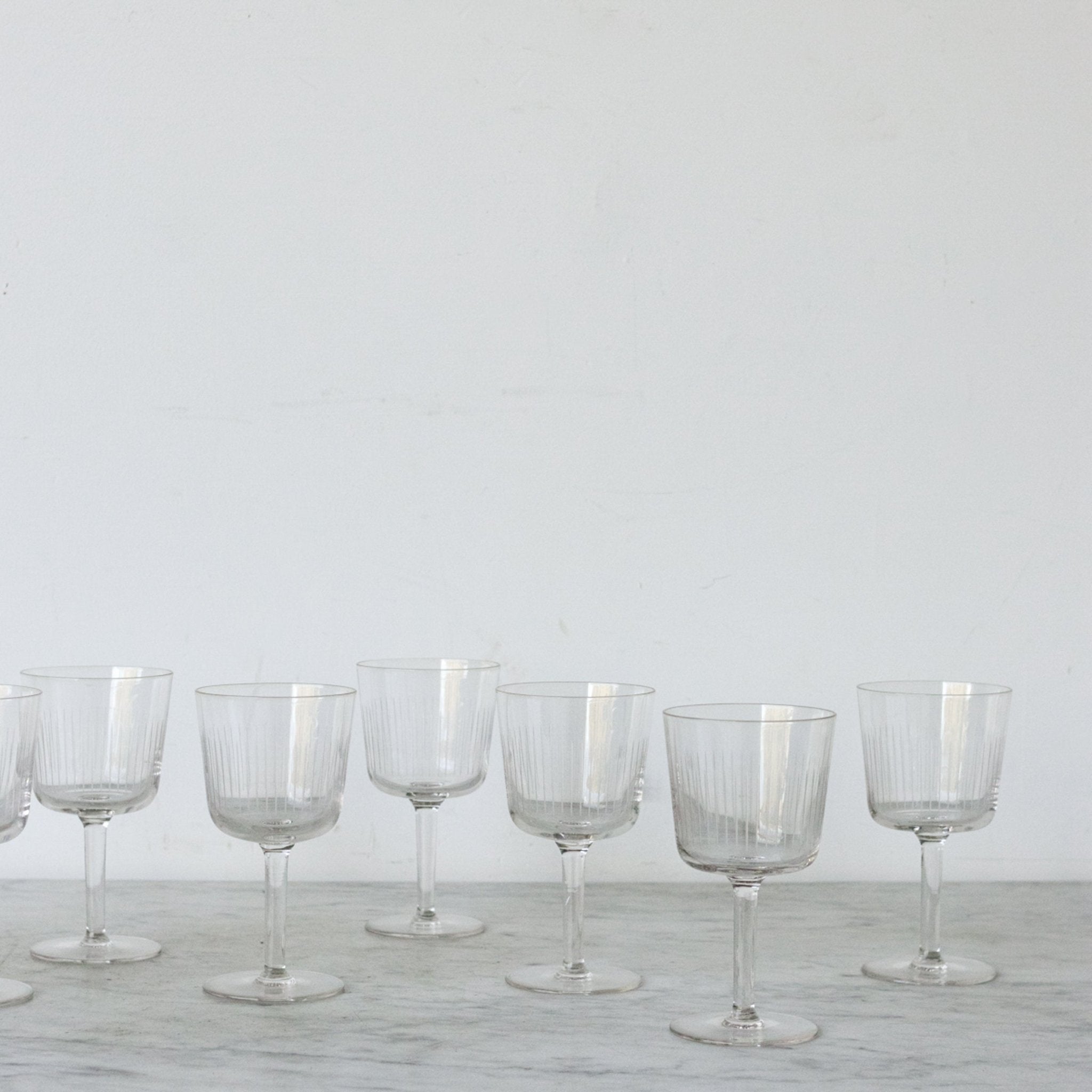 Vintage Etched Glass Set of 4 - elsie green - the french kitchen