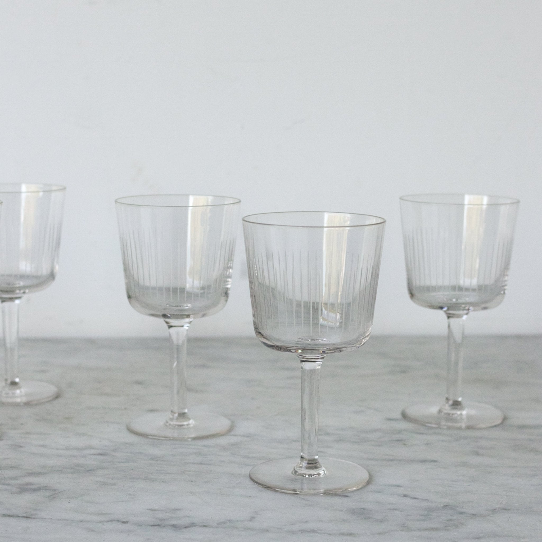 Vintage Etched Glass Set of 4 - elsie green - the french kitchen
