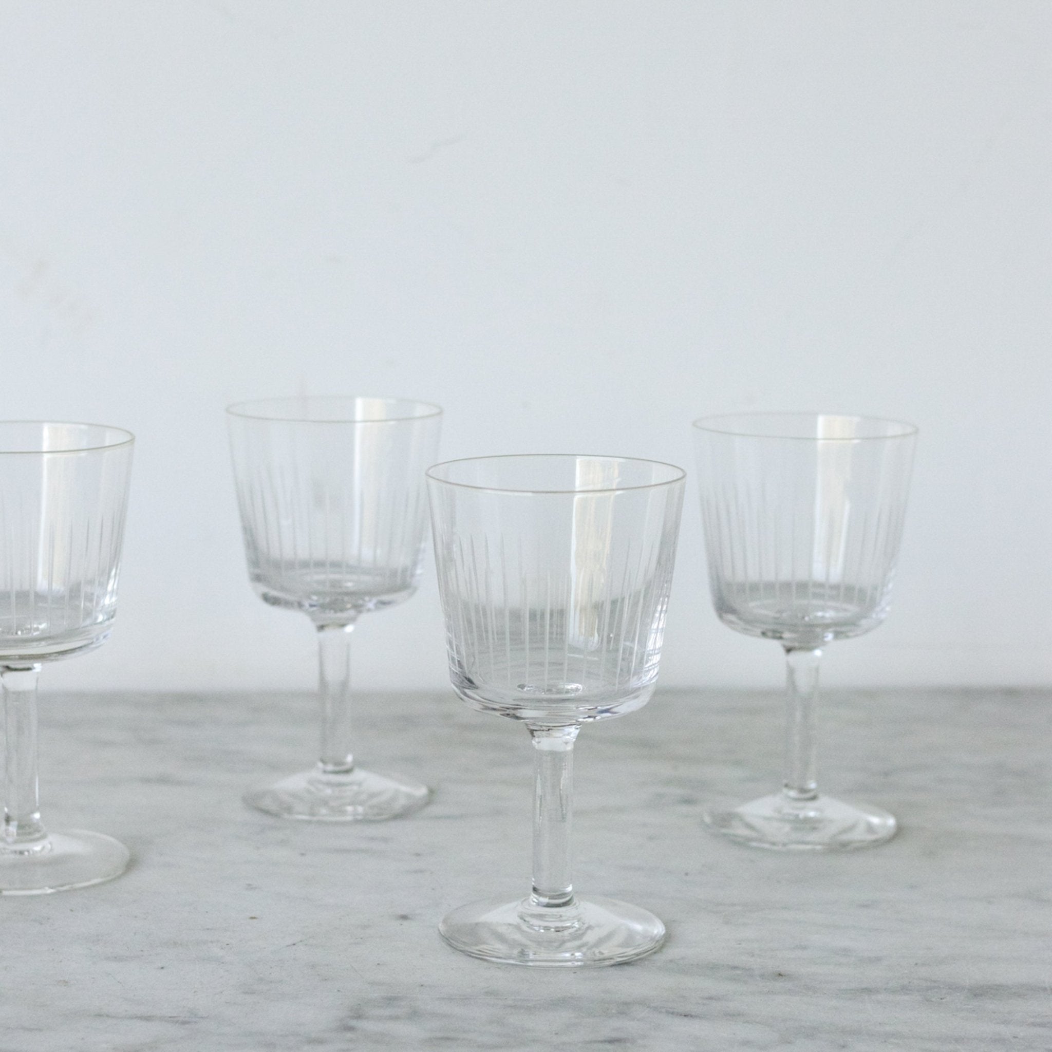 Vintage Etched Glass Set of 4 - elsie green - the french kitchen